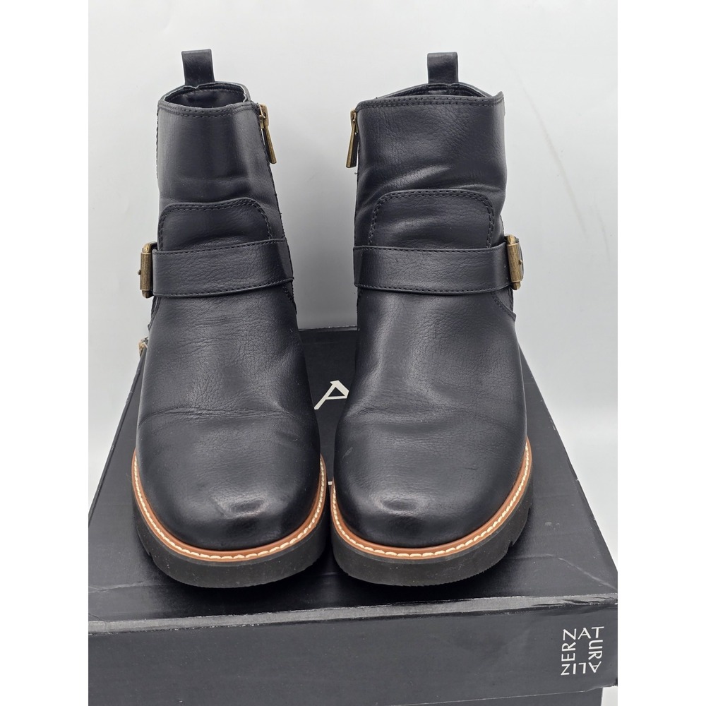 Naturalizer Women Darry Strap Bootie-Water Repellent Ankle Boot Black Sz 9 WIDE - Picture 5 of 13